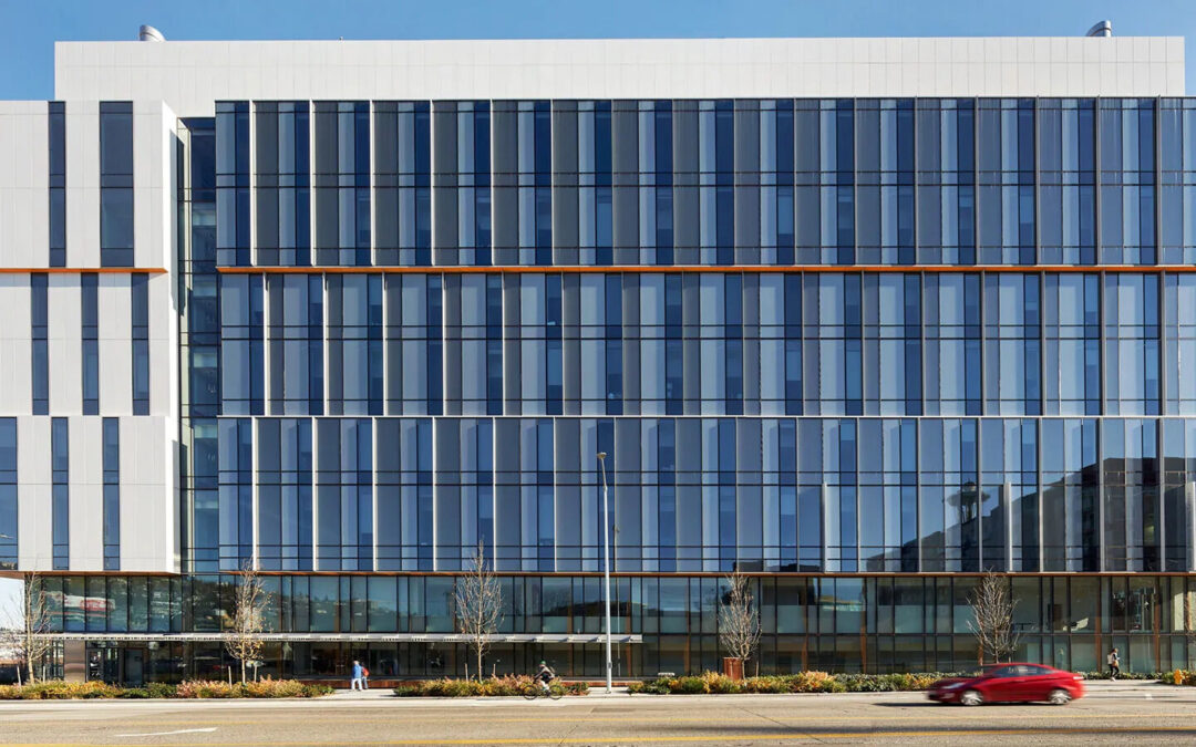 Exterior of the new UW School of medicine building on the South Lake Union Campus.
