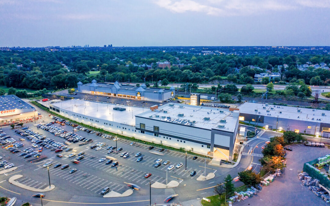 Aerial photograph of the Department of Public Works facility in New Rochelle, NY