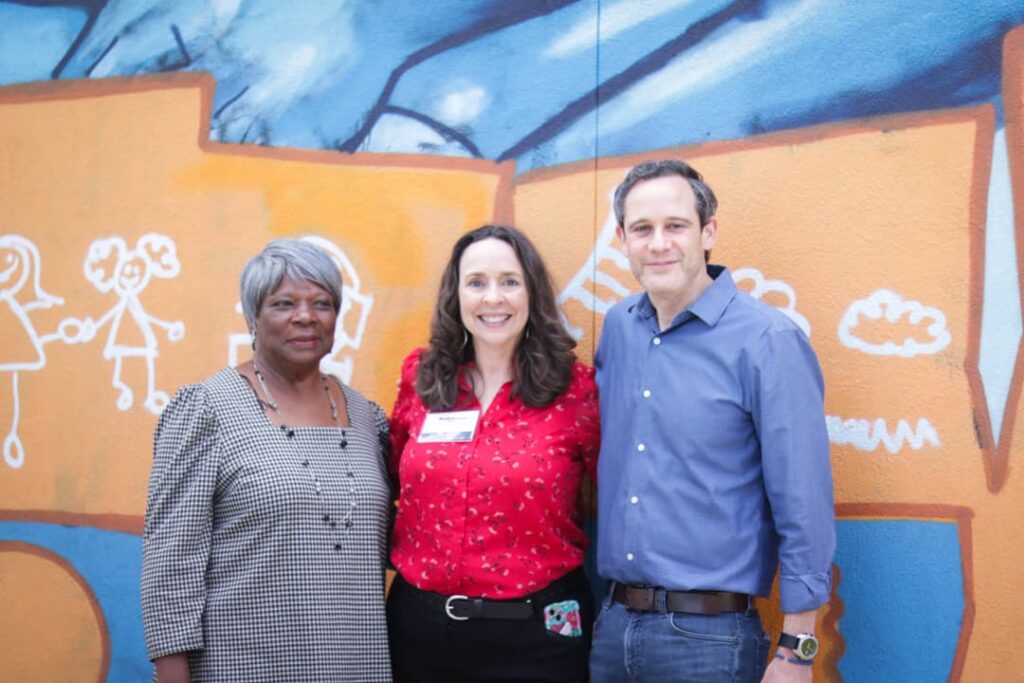 Rebecca Otte (Louisiana Department of Environmental Quality) poses with Leona Tate (Leona Tate Foundation) and Jonathan Leit (Alembic Community Development)